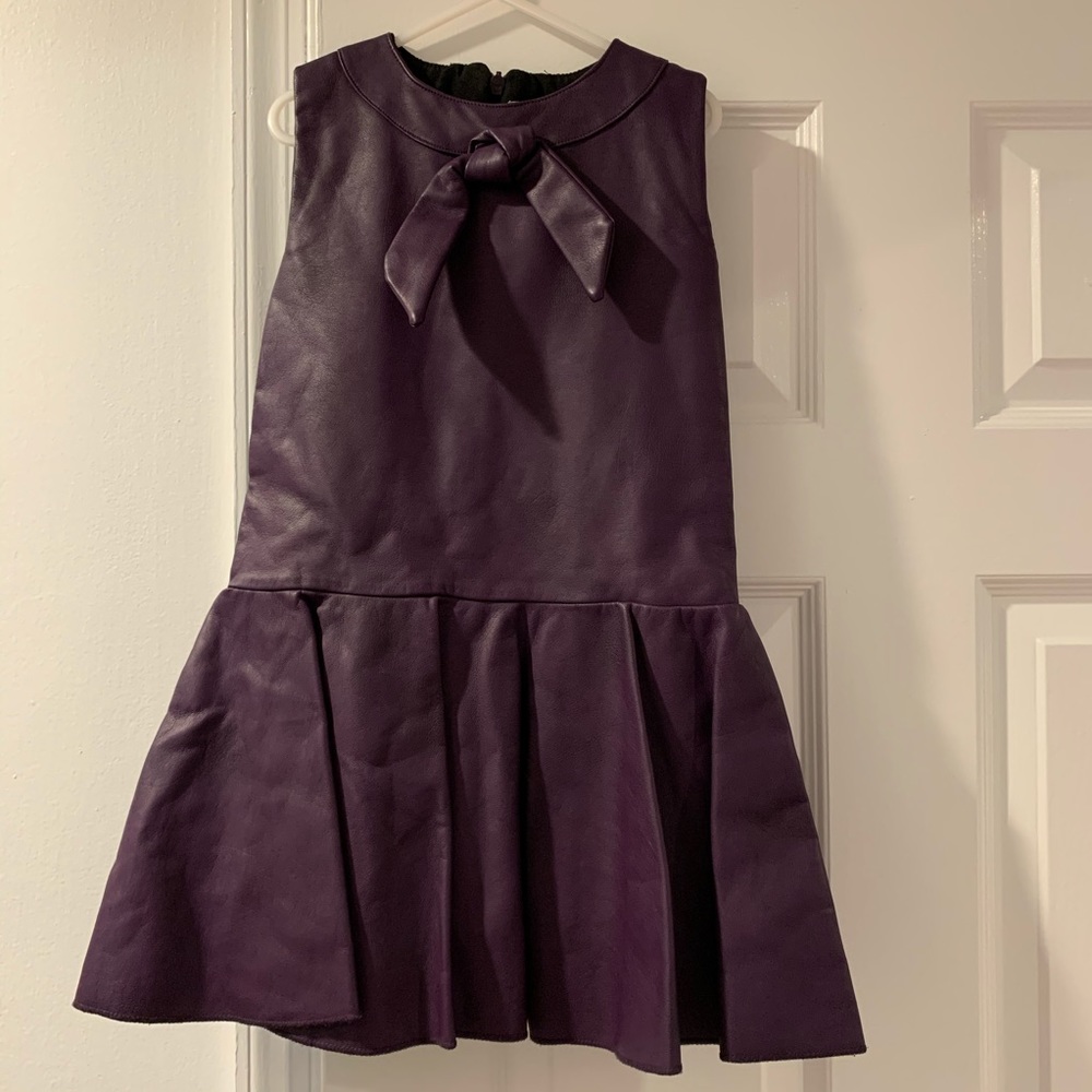 💜Beautiful Faux Leather Purple Dress-Size 6💜